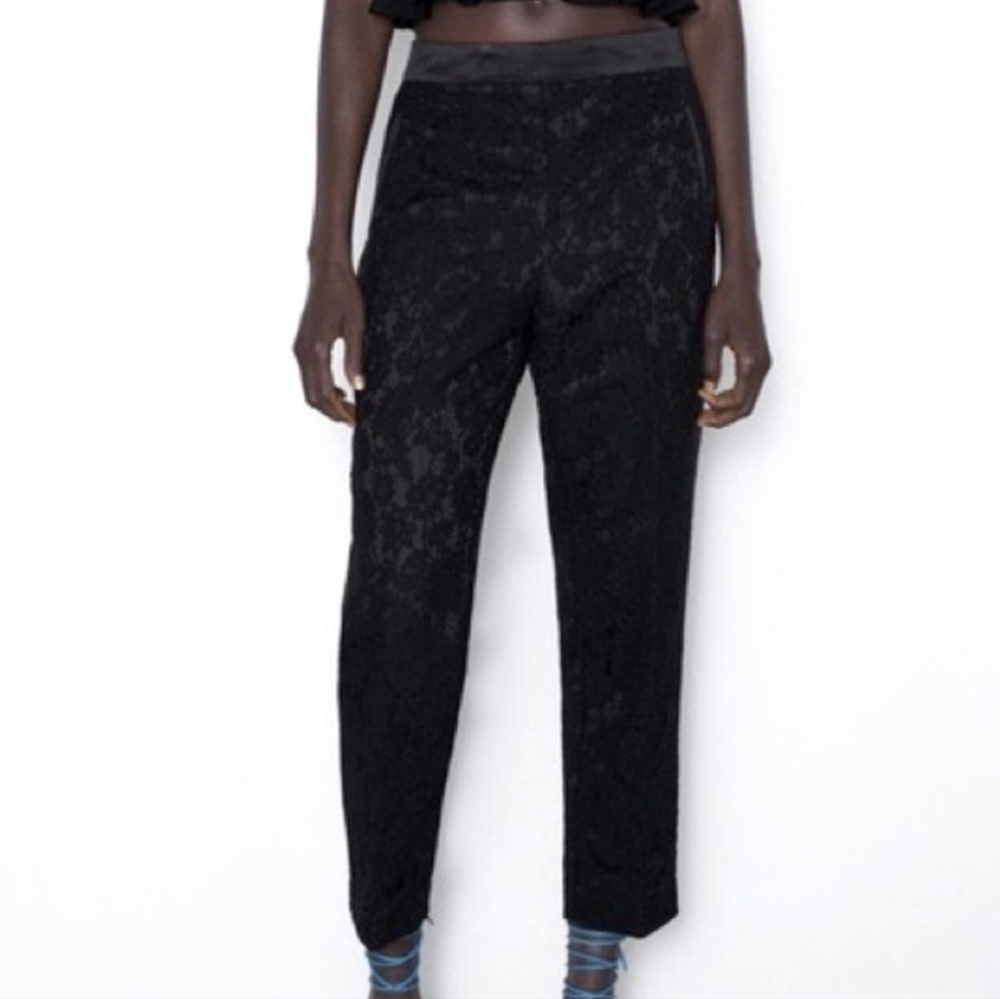 Black Lace Tuxedo Pants
